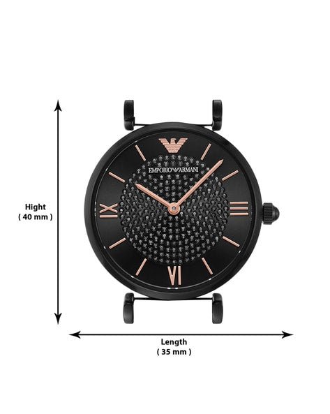 Emporio Armani Gianni T Bar All Black Diamond Dial Watch For Women - AR11245 Buy Now By Emporio Armani