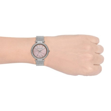Michael Kors Darci Analog Pink Dial Silver Mesh Bracelet Watch For Women - MK4518 Buy Now By Michael Kors