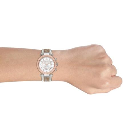 Michael Kors Parker Chronograph White Dial Two Tone Leather Strap Watch For Women - MK6950 Buy Now By Michael Kors