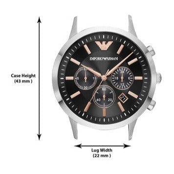 Emporio Armani Giovanni Analog Black Dial Black Leather Strap Watch For Men - AR11431 Buy Now By Emporio Armani