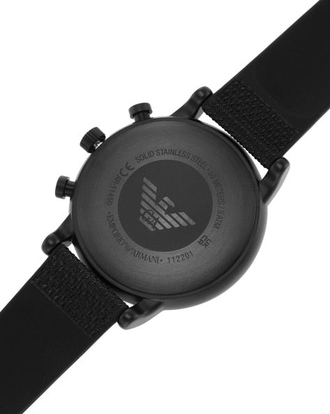 Emporio Armani Luigi Analog Black Dial Black Leather Strap Watch For Men - AR11450 Buy Now By Emporio Armani