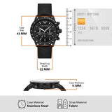 Emporio Armani Mario Chronograph Black Dial Black Nylon Strap Watch For Men - AR11453
