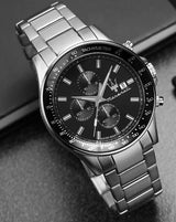 Maserati SFIDA Chronograph Black Dial Silver Steel Strap Watch For Men - R8873640015 Buy Now By Maserati