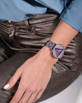 Shop Guess Trend Diamonds Purple Dial Purple Steel Strap Watch for Women - GW0512L4 in USA