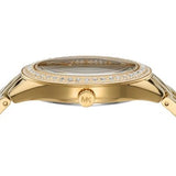 Michael Kors Harlowe Three-Hand Quartz Gold Dial Gold Steel Strap Watch For Women - MK4709
