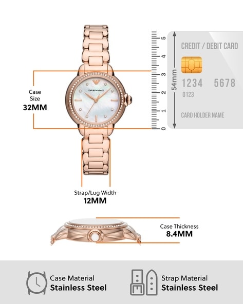 Emporio Armani Three Hand Quartz Mother of Pearl Dial Two Tone Steel Strap Watch For Women - AR11569 Buy Now By Emporio Armani