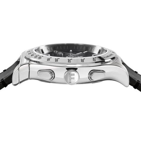 Shop Salvatore Ferragamo 1927 Chrono Analog Black Dial Black Leather Strap Watch for Men - SFKZ00123 in USA