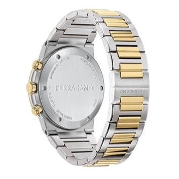 Shop Salvatore Ferragamo Sapphire Chrono Green Dial Two Tone Steel Strap Watch for Men - SFME01223 in USA