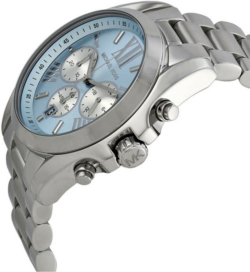 Michael Kors Bradshaw Chronograph Blue Dial Silver Steel Strap Watch For Women - MK6098 Buy Now By Michael Kors