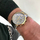 Emporio Armani Renato Chronograph Silver Dial Two Tone Steel Strap Watch For Men - AR11076