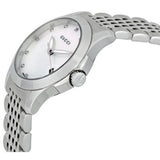 Gucci G Timeless Diamonds Mother of Pearl Dial Silver Steel Strap Watch For Women - YA126504