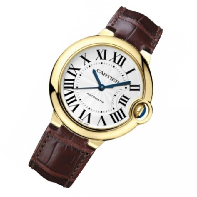 Cartier Ballon Bleu De Cartier Silver Dial Brown Leather Strap Watch for Women - W6900356