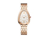 Bvlgari Serpenti Seduttori Diamonds Silver Dial Rose Gold Steel Strap Watch for Women - SERPENTI103146