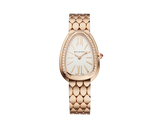 Bvlgari Serpenti Seduttori Diamonds Silver Dial Rose Gold Steel Strap Watch for Women - SERPENTI103146