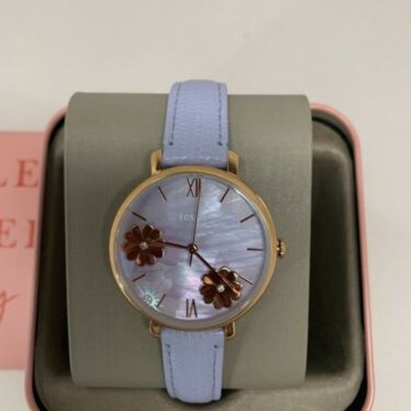 Shop Fossil Jacqueline Purple Dial Purple Leather Strap Watch for Women - ES4814 in USA