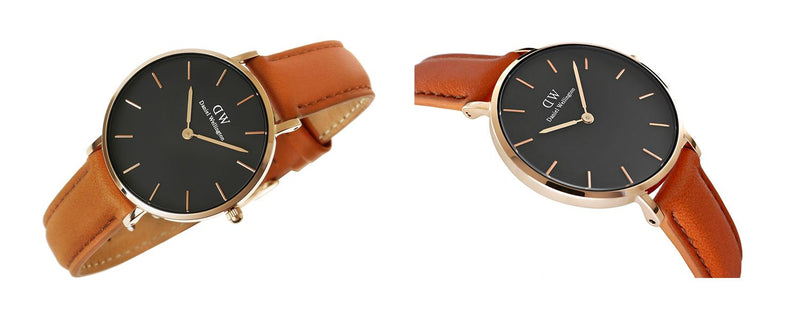Daniel Wellington Classic Petite Durham Black Dial Brown Leather Strap Watch For Women - DW00100166 Buy Now By Daniel Wellington