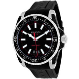 Shop Gucci Dive Quartz Black Dial Black Rubber Strap Watch For Men - YA136303 in USA