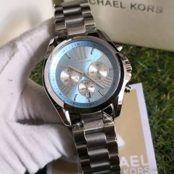 Michael Kors Bradshaw Chronograph Blue Dial Silver Steel Strap Watch For Women - MK6099 Buy Now By Michael Kors