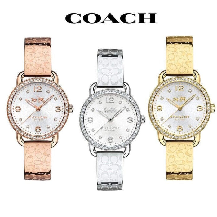 Coach Delancey White Dial Rose Gold Steel Strap Watch for Women - 14502355 Buy Now By Coach