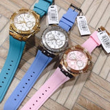 Guess Limelight Crystals White Dial Blue Rubber Strap Watch for Women - W1053L5 Buy Now By Guess