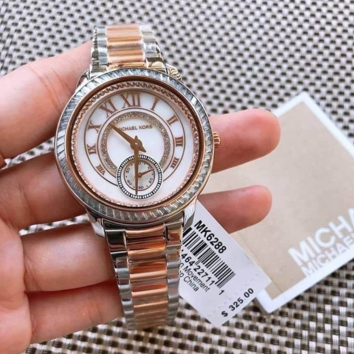 Michael Kors Madelyn Silver Dial Two Tone Steel Strap Watch for Women - MK6288 Buy Now By Michael Kors