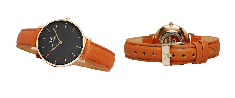 Daniel Wellington Classic Petite Durham Black Dial Brown Leather Strap Watch For Women - DW00100166 Buy Now By Daniel Wellington