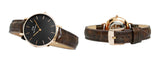 Daniel Wellington Classic Petite York Black Dial Brown Leather Strap Watch For Women - DW00100170 Buy Now By Daniel Wellington