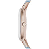 Emporio Armani Aurora Quartz Mother of Pearl White Dial Blue Leather Strap Watch For Women - AR11109 Buy Now By Emporio Armani
