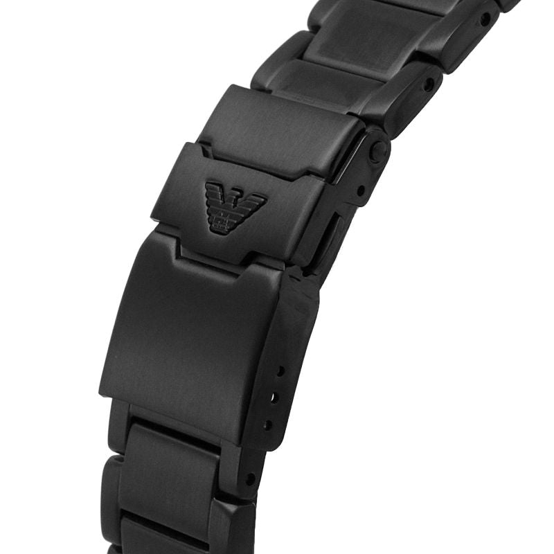 Emporio Armani Diver Chronograph Black Dial Black Steel Strap Watch For Men - AR80050 Buy Now By Emporio Armani