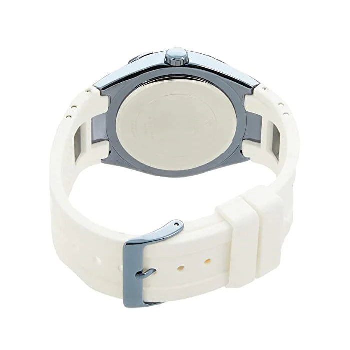 Guess Luna Diamonds White Dial White Rubber Strap Watch for Women - W0653L2 Buy Now By Guess