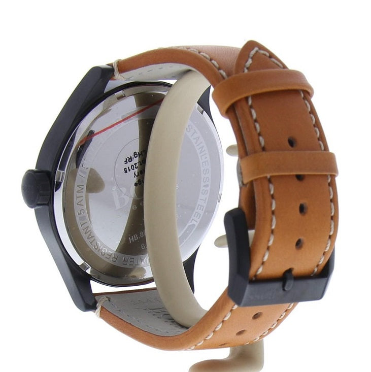Hugo Boss Aeroliner Maxx Chronograph Black Dial Brown Leather Strap Watch For Men - HB1513082 Buy Now By Hugo Boss