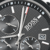 Shop Hugo Boss Velocity Black Dial Black Leather Strap Watch for Men - 1513716 in USA