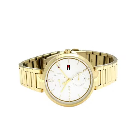 Shop Tommy Hilfiger Angela White Dial Gold Steel Strap Watch for Women - 1782128 in USA