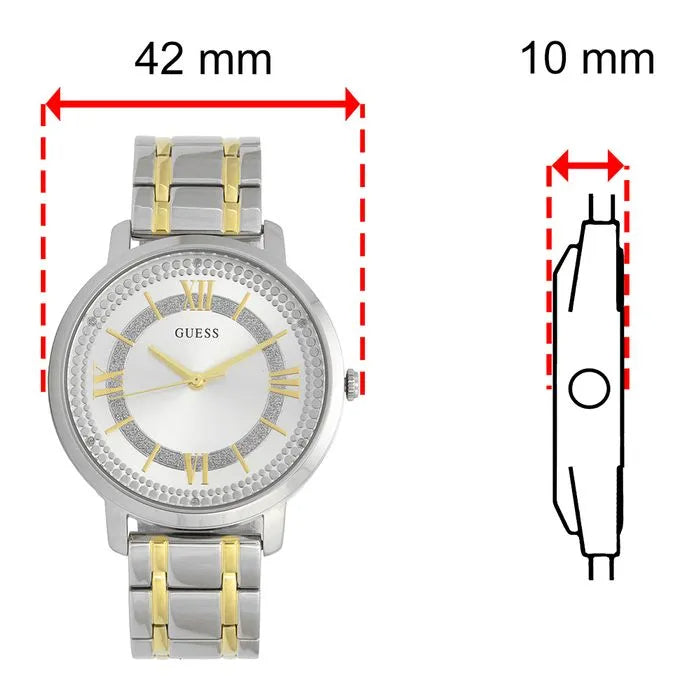 Guess Montauk Silver Dial Two Tone Steel Strap Watch for Women - W0933L5 Buy Now By Guess