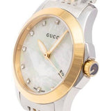 Gucci G Timeless Diamonds Mother of Pearl Dial Two Tone Mesh Bracelet Watch for Women - YA126513