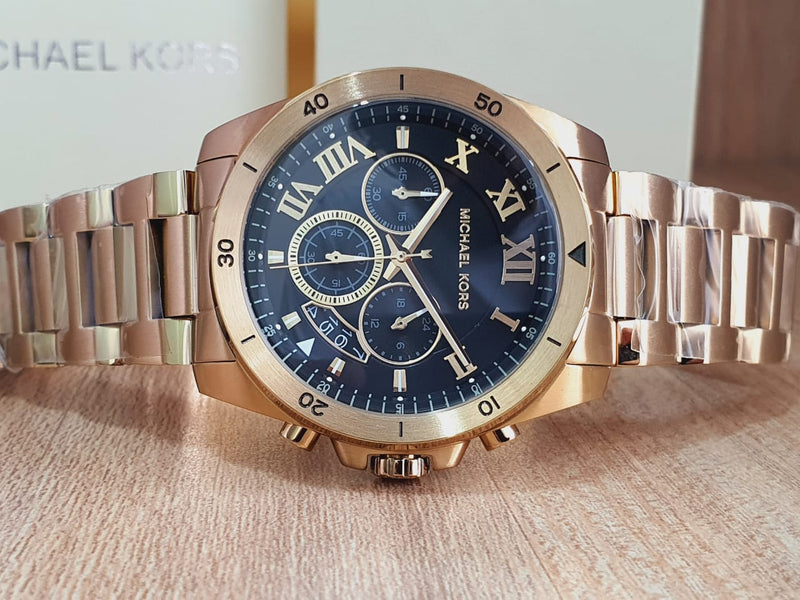 Michael Kors Brecken Chronograph Quartz Black Dial Gold Steel Strap Watch For Men - MK8481 Buy Now By Michael Kors