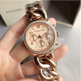 Michael Kors Runway Rose Gold Dial Rose Gold Steel Strap Watch for Women - MK3247 Buy Now By Michael Kors