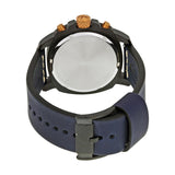 Fossil Modern Machine Chronograph Black Dial Blue Leather Strap Watch for Men - FS5066 Buy Now By Fossil