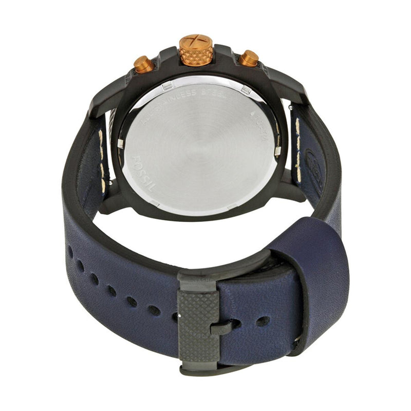 Fossil Modern Machine Chronograph Black Dial Blue Leather Strap Watch for Men - FS5066 Buy Now By Fossil