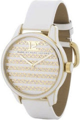 Marc Jacobs Lidia Stripe White Dial White Leather Strap Watch for Women - MBM1164 Buy Now By Marc Jacobs