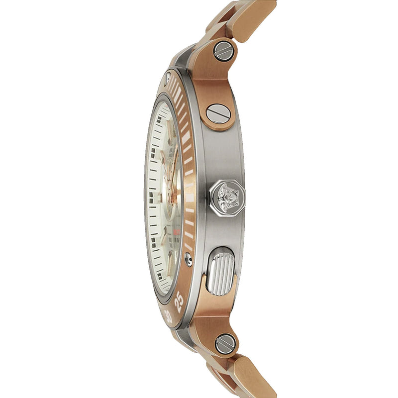 Versace V Extreme Chronograph White Dial Rose Gold Stainless Steel Watch for Women - VCN050017 Buy Now By Versace