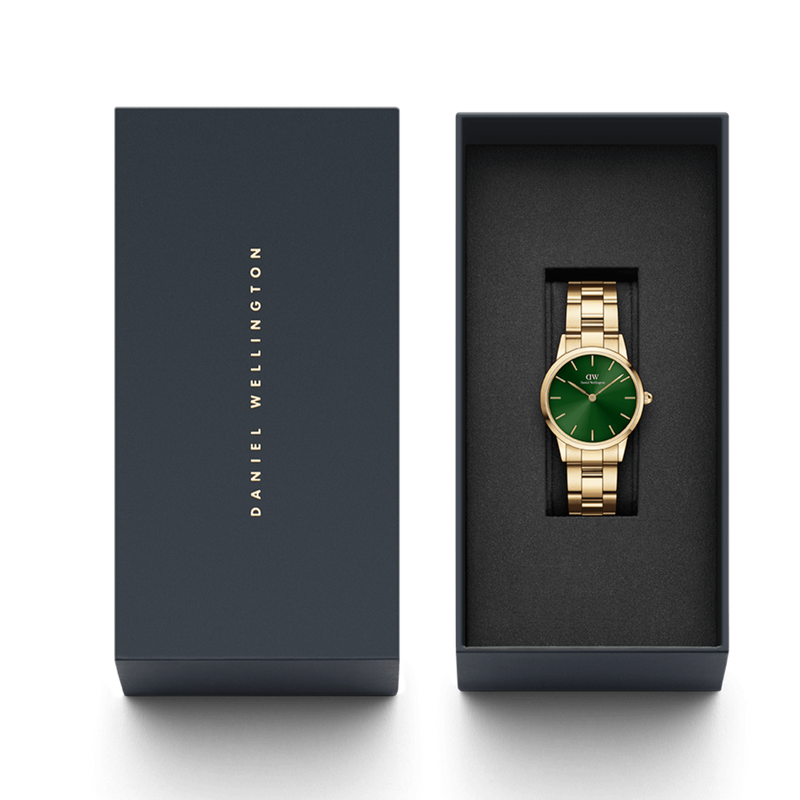 Daniel Wellington Iconic Link Emerald Green Dial Rose Gold Steel Strap Watch For Women - DW00100419 Buy Now By Daniel Wellington