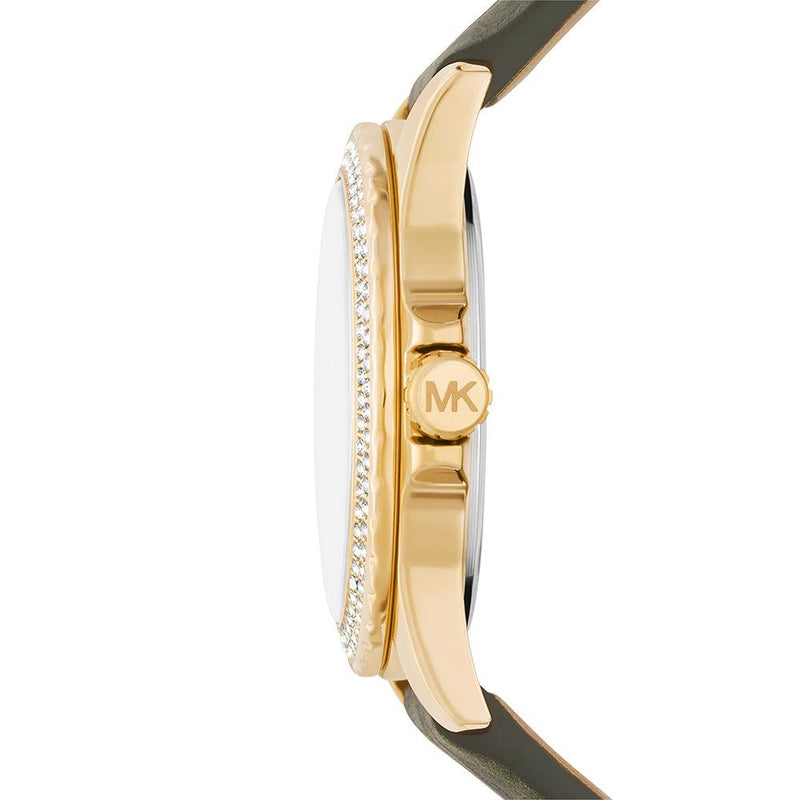 Michael Kors Mini Everest Crystals White Dial Green Leather Strap Watch for Women - MK4720 Buy Now By Michael Kors