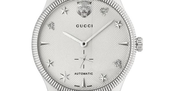 Shop Gucci G Timeless Automatic Silver Dial Silver Steel Strap Watch for Men - YA126354 in USA