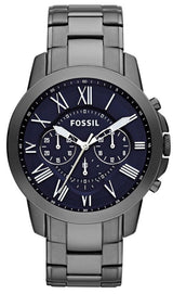 Fossil Grant Chronograph Blue Dial Grey Steel Strap Watch for Men - FS4831 Buy Now By Fossil