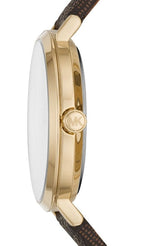 Michael Kors Jayne Three Hand Gold Dial Brown Leather Strap Watch For Women - MK7129 Buy Now By Michael Kors