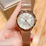 Calvin Klein Minimal White Dial Rose Gold Mesh Bracelet Watch for Women - K3M22Y2X Buy Now By Calvin Klein