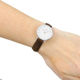 Daniel Wellington Classic Petite White Dial Brown Leather Strap Watch For Women - DW00100239 Buy Now By Daniel Wellington