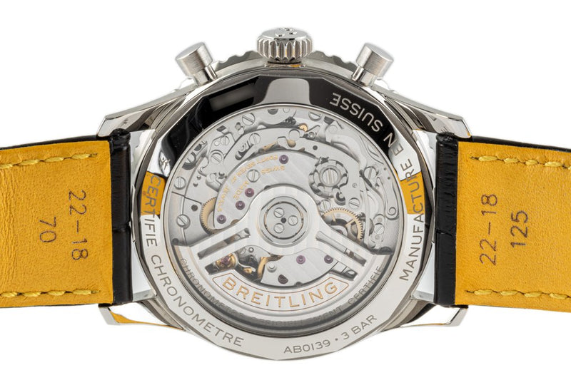 Shop Breitling Navitimer B01 Chronograph 41 Blue Dial Black Leather Strap Watch for Men - AB0139241C1P1 in USA
