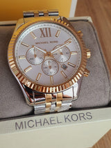 Michael Kors Lexington Silver Dial Two Tone Steel Strap Watch for Men - MK8344 Buy Now By Michael Kors